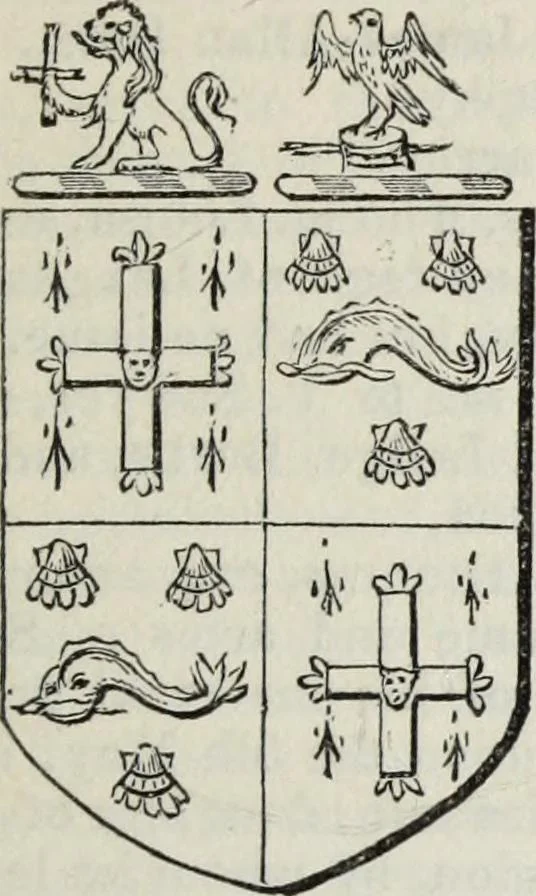 An illustration from A genealogical and heraldic history of the commoners of Great Britain and Ireland enjoying territorial possessions or high official rank, but uninvested with heritable honours, 1836, leaf 305