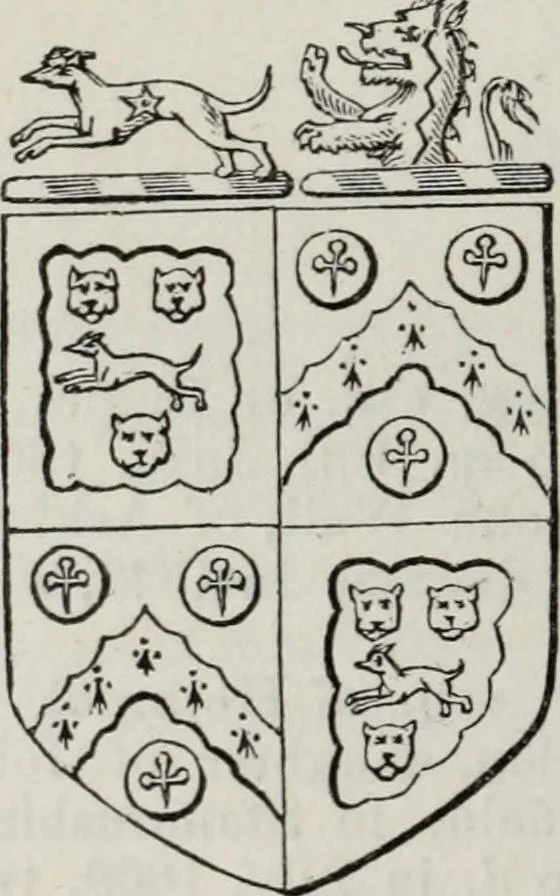 An illustration from A genealogical and heraldic history of the commoners of Great Britain and Ireland enjoying territorial possessions or high official rank, but uninvested with heritable honours, 1836, leaf 394