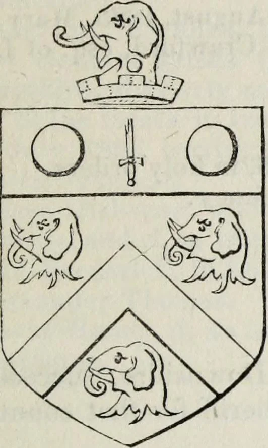 An illustration from A genealogical and heraldic history of the commoners of Great Britain and Ireland enjoying territorial possessions or high official rank, but uninvested with heritable honours, 1836, leaf 401