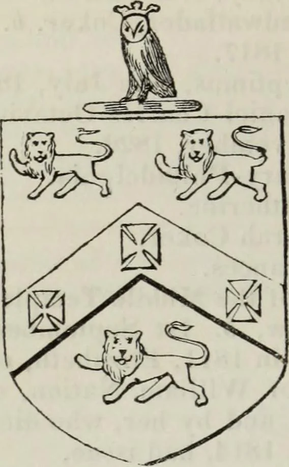 An illustration from A genealogical and heraldic history of the commoners of Great Britain and Ireland enjoying territorial possessions or high official rank, but uninvested with heritable honours, 1836, leaf 416
