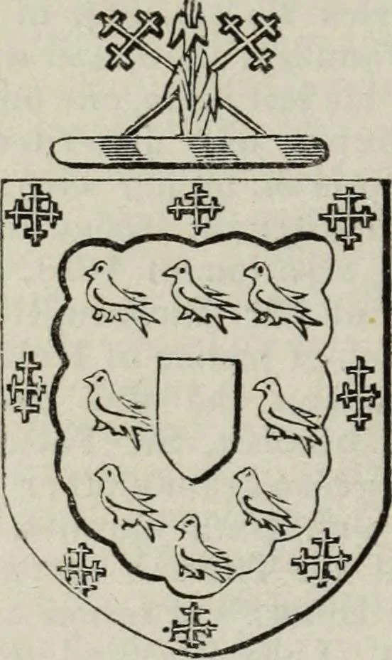 An illustration from A genealogical and heraldic history of the commoners of Great Britain and Ireland enjoying territorial possessions or high official rank, but uninvested with heritable honours, 1836, leaf 482