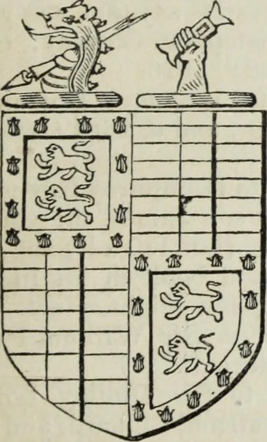 An illustration from A genealogical and heraldic history of the commoners of Great Britain and Ireland enjoying territorial possessions or high official rank, but uninvested with heritable honours, 1836, leaf 519