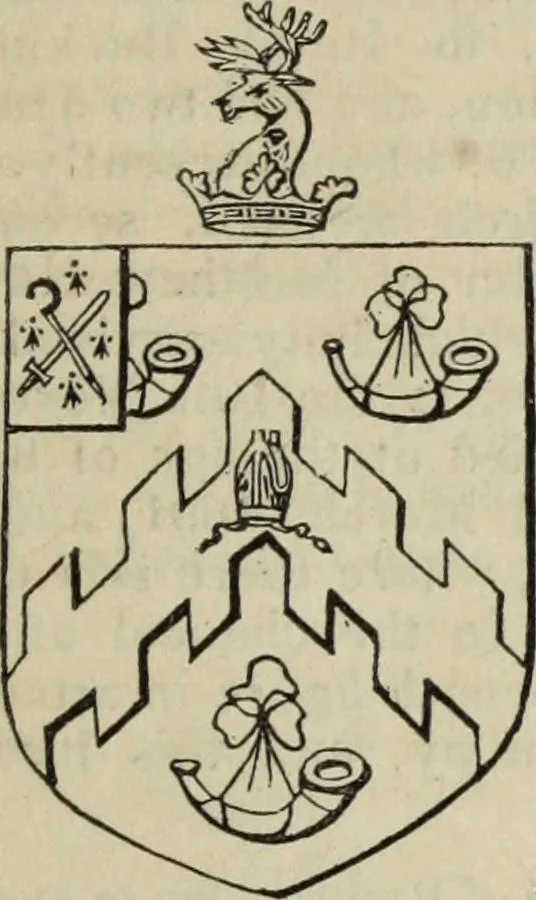 An illustration from A genealogical and heraldic history of the commoners of Great Britain and Ireland enjoying territorial possessions or high official rank, but uninvested with heritable honours, 1836, leaf 53