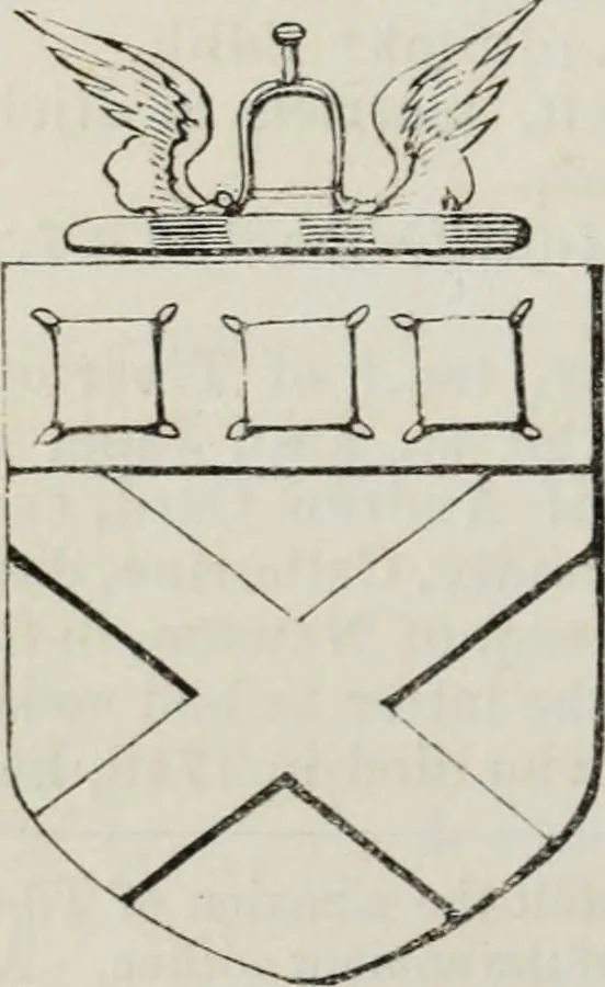 An illustration from A genealogical and heraldic history of the commoners of Great Britain and Ireland enjoying territorial possessions or high official rank, but uninvested with heritable honours, 1836, leaf 582