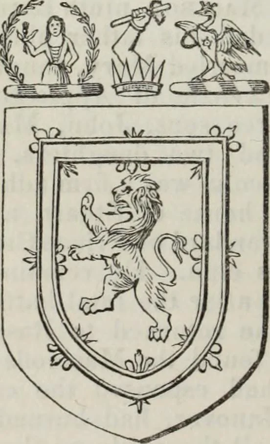 An illustration from A genealogical and heraldic history of the commoners of Great Britain and Ireland enjoying territorial possessions or high official rank, but uninvested with heritable honours, 1836, leaf 618