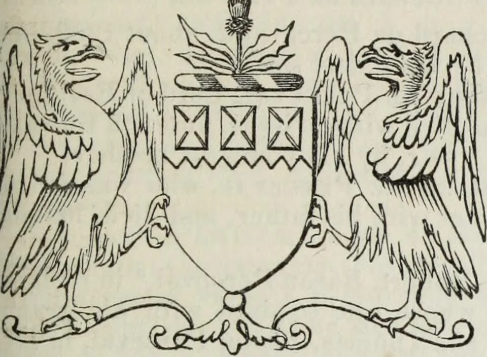 An illustration from A genealogical and heraldic history of the commoners of Great Britain and Ireland enjoying territorial possessions or high official rank, but uninvested with heritable honours, 1836, leaf 635