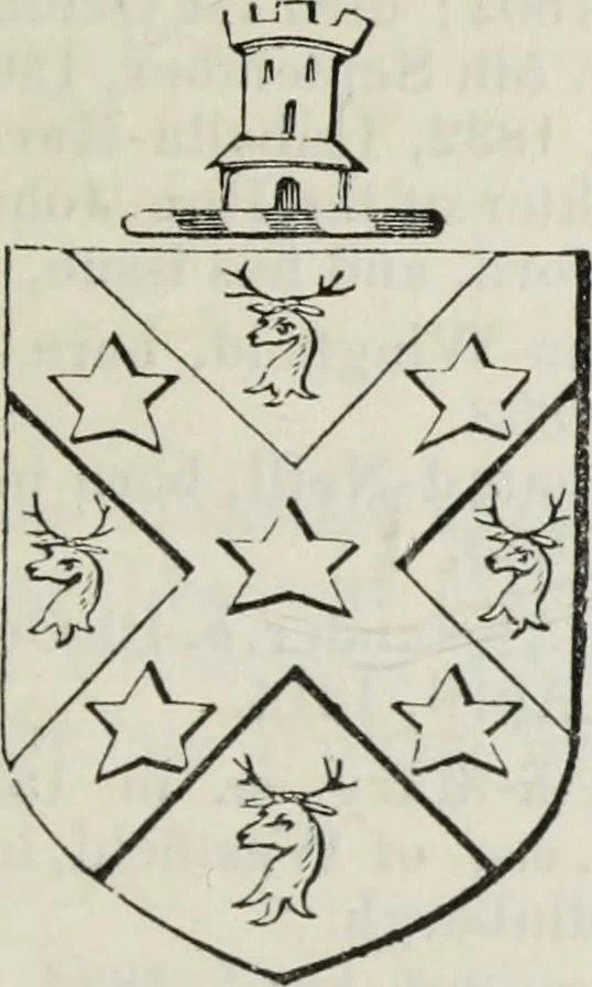 An illustration from A genealogical and heraldic history of the commoners of Great Britain and Ireland enjoying territorial possessions or high official rank, but uninvested with heritable honours, 1836, leaf 673