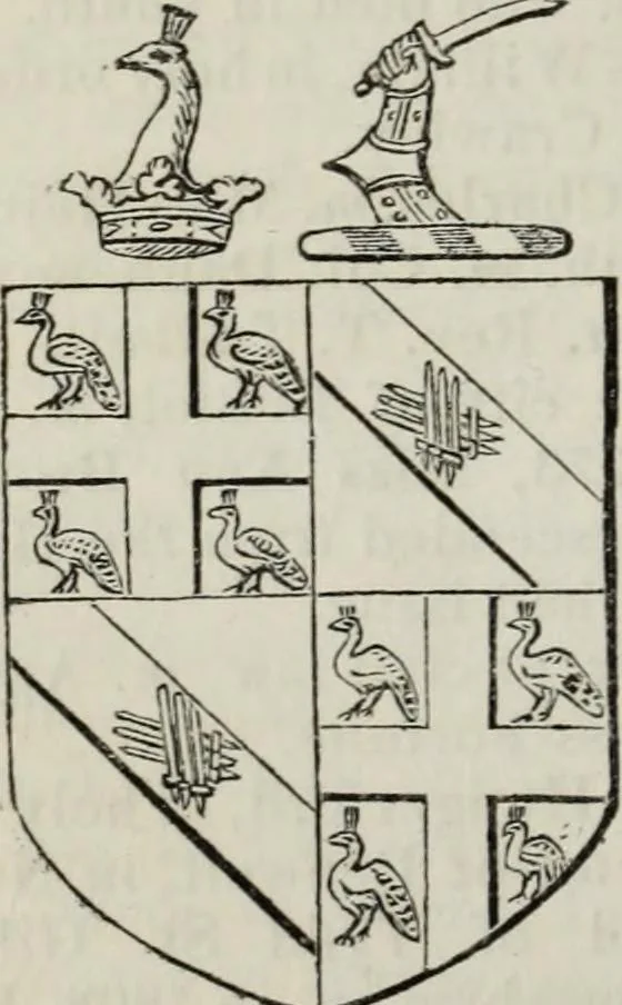 An illustration from A genealogical and heraldic history of the commoners of Great Britain and Ireland enjoying territorial possessions or high official rank, but uninvested with heritable honours, 1836, leaf 766