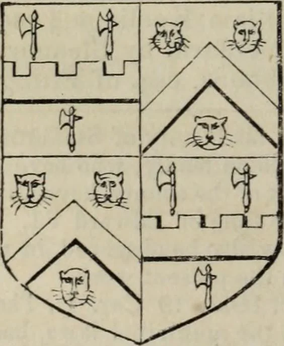 An illustration from A genealogical and heraldic history of the commoners of Great Britain and Ireland enjoying territorial possessions or high official rank, but uninvested with heritable honours, 1836, leaf 78