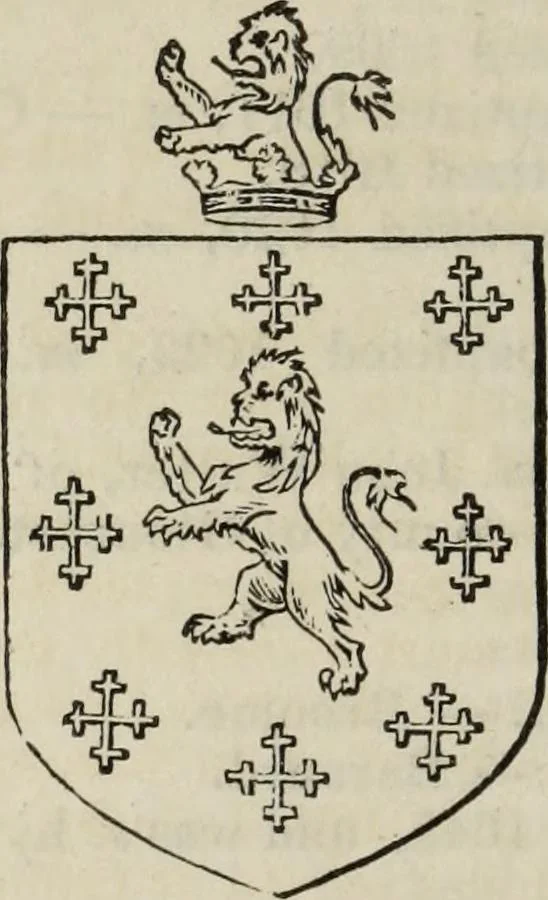 An illustration from A genealogical and heraldic history of the commoners of Great Britain and Ireland enjoying territorial possessions or high official rank, but uninvested with heritable honours, 1836, leaf 96