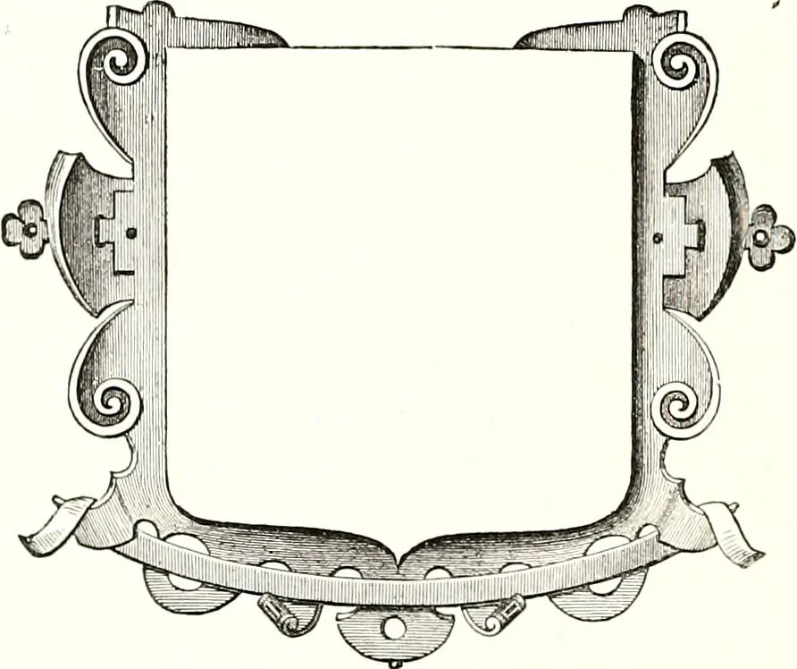 An illustration from Heraldic visitations of Wales and part of the Marches; between the years 1586 and 1613, under the authority of Clarencieux and Norroy, two kings at arms, 1846, leaf 129