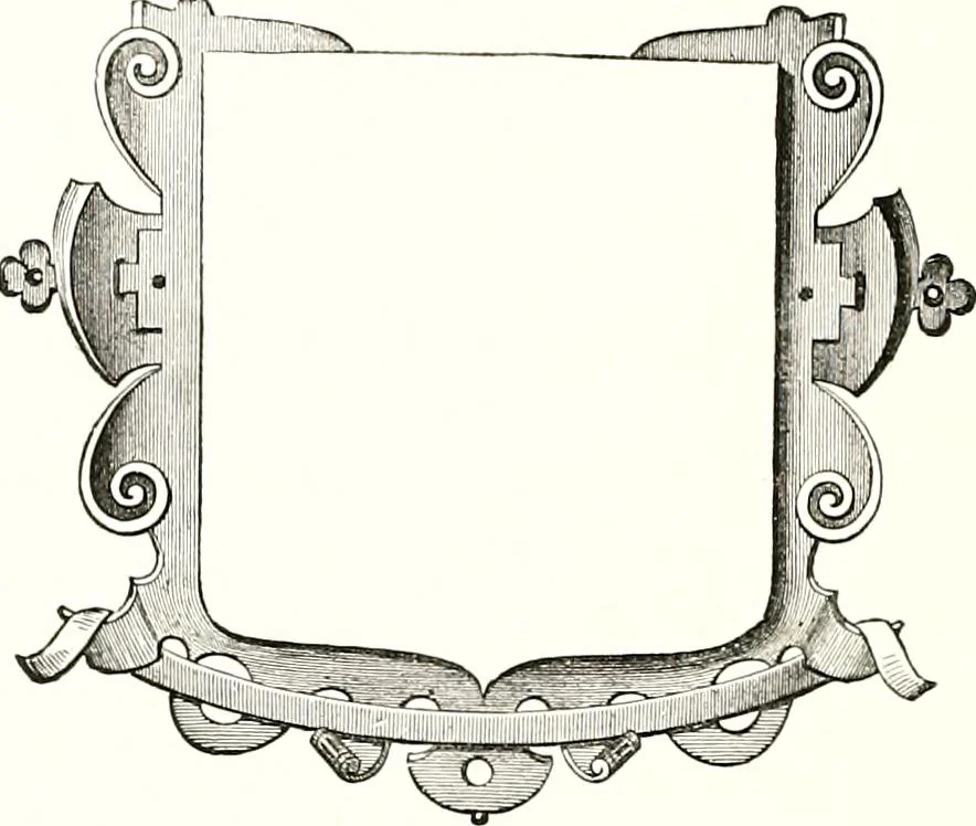 An illustration from Heraldic visitations of Wales and part of the Marches; between the years 1586 and 1613, under the authority of Clarencieux and Norroy, two kings at arms, 1846, leaf 145