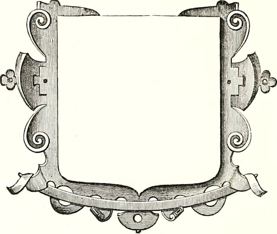 An illustration from Heraldic visitations of Wales and part of the Marches; between the years 1586 and 1613, under the authority of Clarencieux and Norroy, two kings at arms, 1846, leaf 187