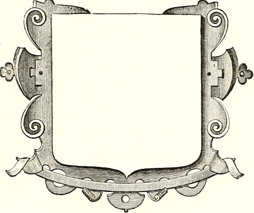 An illustration from Heraldic visitations of Wales and part of the Marches; between the years 1586 and 1613, under the authority of Clarencieux and Norroy, two kings at arms, 1846, leaf 188