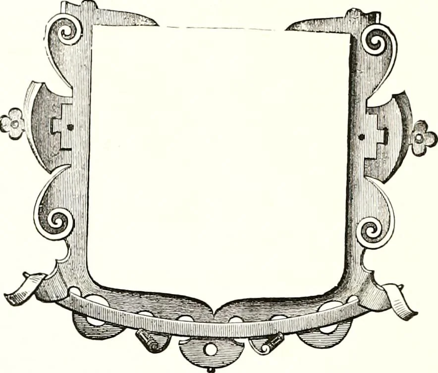 An illustration from Heraldic visitations of Wales and part of the Marches; between the years 1586 and 1613, under the authority of Clarencieux and Norroy, two kings at arms, 1846, leaf 233