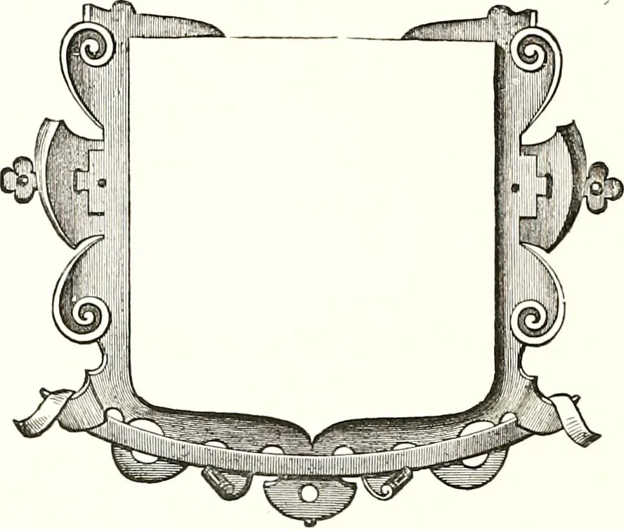 An illustration from Heraldic visitations of Wales and part of the Marches; between the years 1586 and 1613, under the authority of Clarencieux and Norroy, two kings at arms, 1846, leaf 239