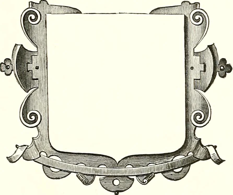An illustration from Heraldic visitations of Wales and part of the Marches; between the years 1586 and 1613, under the authority of Clarencieux and Norroy, two kings at arms, 1846, leaf 244