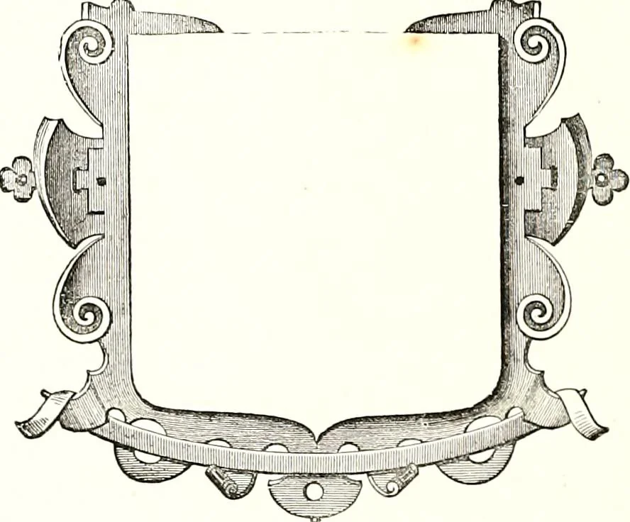 An illustration from Heraldic visitations of Wales and part of the Marches; between the years 1586 and 1613, under the authority of Clarencieux and Norroy, two kings at arms, 1846, leaf 295