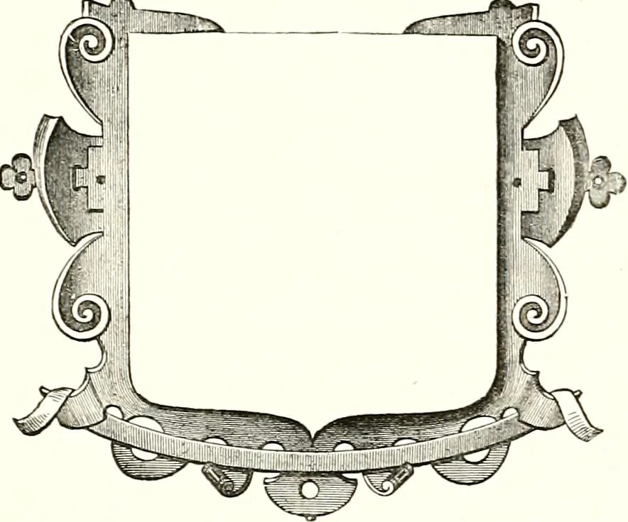 An illustration from Heraldic visitations of Wales and part of the Marches; between the years 1586 and 1613, under the authority of Clarencieux and Norroy, two kings at arms, 1846, leaf 304