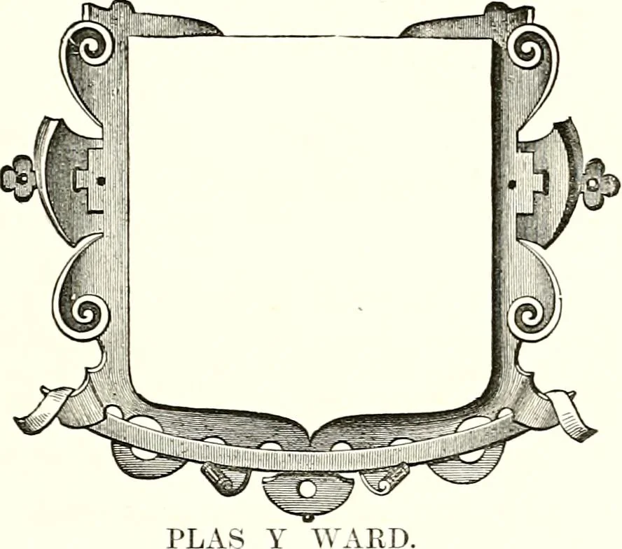 An illustration from Heraldic visitations of Wales and part of the Marches; between the years 1586 and 1613, under the authority of Clarencieux and Norroy, two kings at arms, 1846, leaf 344