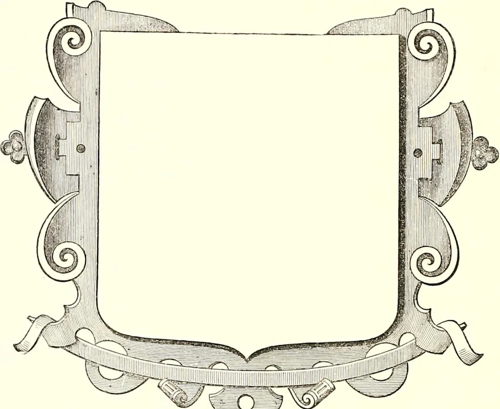 An illustration from Heraldic visitations of Wales and part of the Marches; between the years 1586 and 1613, under the authority of Clarencieux and Norroy, two kings at arms, 1846, leaf 150