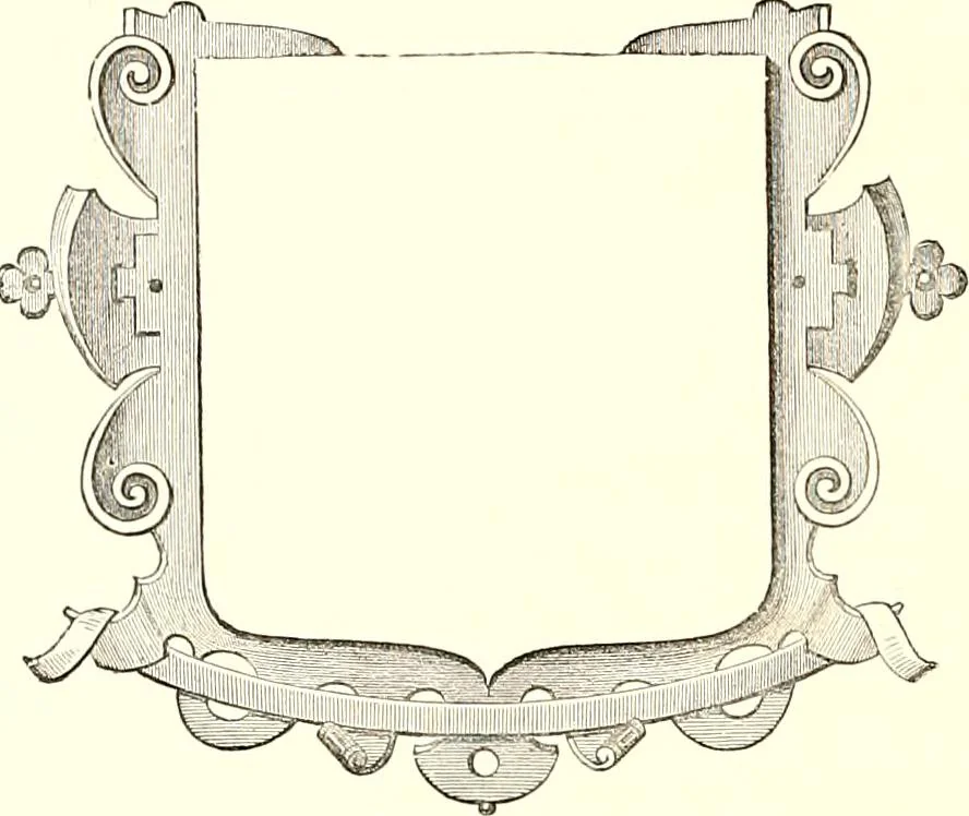 An illustration from Heraldic visitations of Wales and part of the Marches; between the years 1586 and 1613, under the authority of Clarencieux and Norroy, two kings at arms, 1846, leaf 154