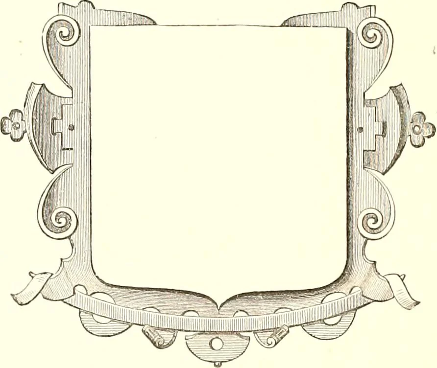 An illustration from Heraldic visitations of Wales and part of the Marches; between the years 1586 and 1613, under the authority of Clarencieux and Norroy, two kings at arms, 1846, leaf 210