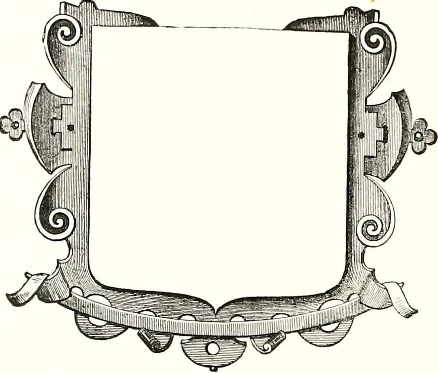 An illustration from Heraldic visitations of Wales and part of the Marches; between the years 1586 and 1613, under the authority of Clarencieux and Norroy, two kings at arms, 1846, leaf 284