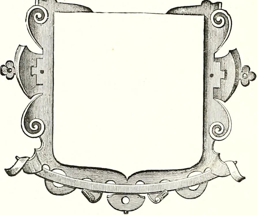An illustration from Heraldic visitations of Wales and part of the Marches; between the years 1586 and 1613, under the authority of Clarencieux and Norroy, two kings at arms, 1846, leaf 294