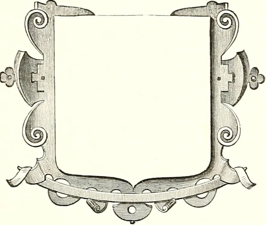 An illustration from Heraldic visitations of Wales and part of the Marches; between the years 1586 and 1613, under the authority of Clarencieux and Norroy, two kings at arms, 1846, leaf 297