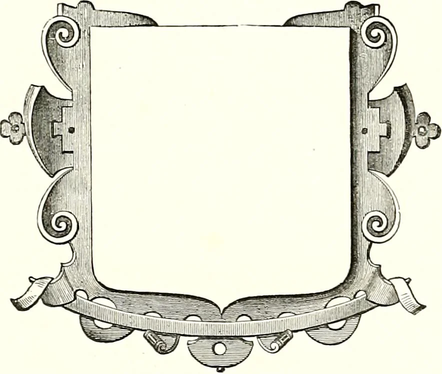 An illustration from Heraldic visitations of Wales and part of the Marches; between the years 1586 and 1613, under the authority of Clarencieux and Norroy, two kings at arms, 1846, leaf 299