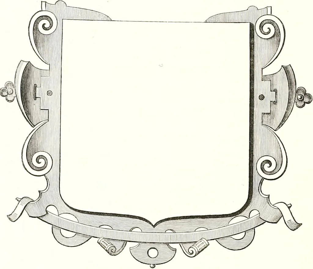 An illustration from Heraldic visitations of Wales and part of the Marches; between the years 1586 and 1613, under the authority of Clarencieux and Norroy, two kings at arms, 1846, leaf 300