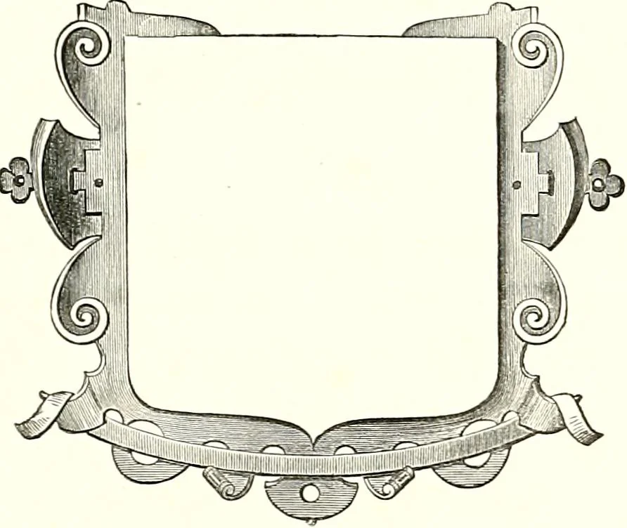 An illustration from Heraldic visitations of Wales and part of the Marches; between the years 1586 and 1613, under the authority of Clarencieux and Norroy, two kings at arms, 1846, leaf 303