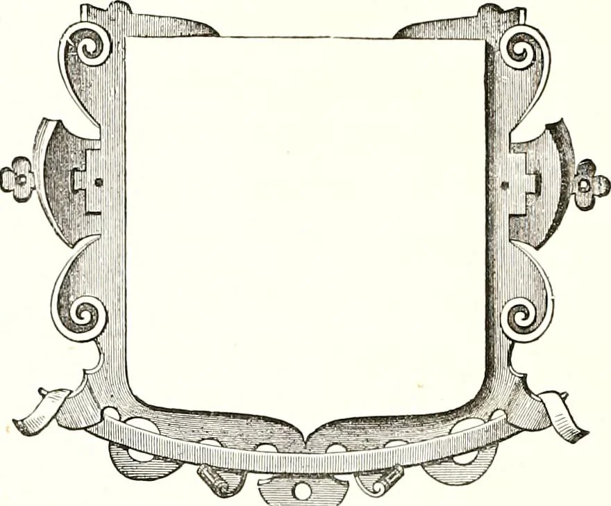 An illustration from Heraldic visitations of Wales and part of the Marches; between the years 1586 and 1613, under the authority of Clarencieux and Norroy, two kings at arms, 1846, leaf 340