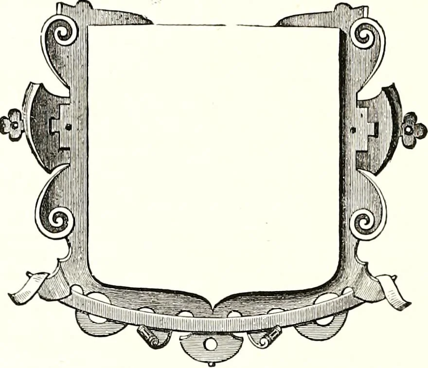 An illustration from Heraldic visitations of Wales and part of the Marches; between the years 1586 and 1613, under the authority of Clarencieux and Norroy, two kings at arms, 1846, leaf 354