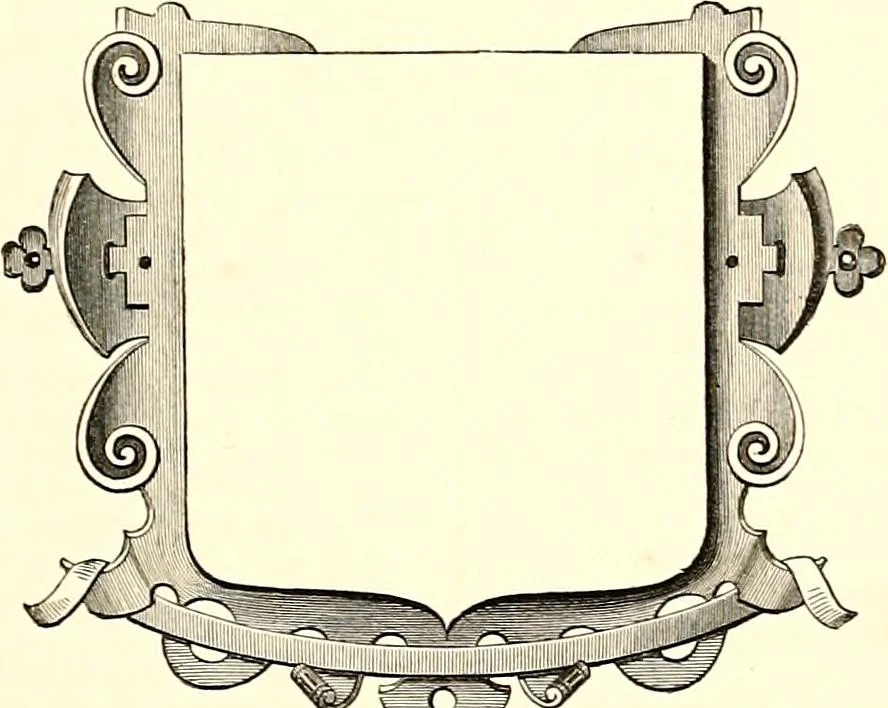 An illustration from Heraldic visitations of Wales and part of the Marches; between the years 1586 and 1613, under the authority of Clarencieux and Norroy, two kings at arms, 1846, leaf 61