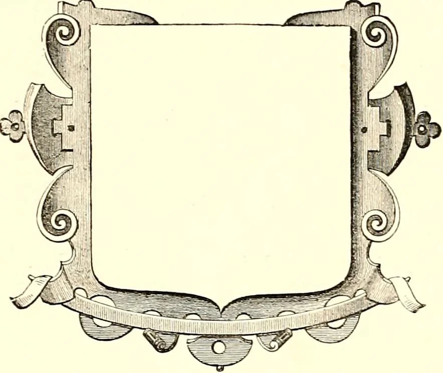 An illustration from Heraldic visitations of Wales and part of the Marches; between the years 1586 and 1613, under the authority of Clarencieux and Norroy, two kings at arms, 1846, leaf 77