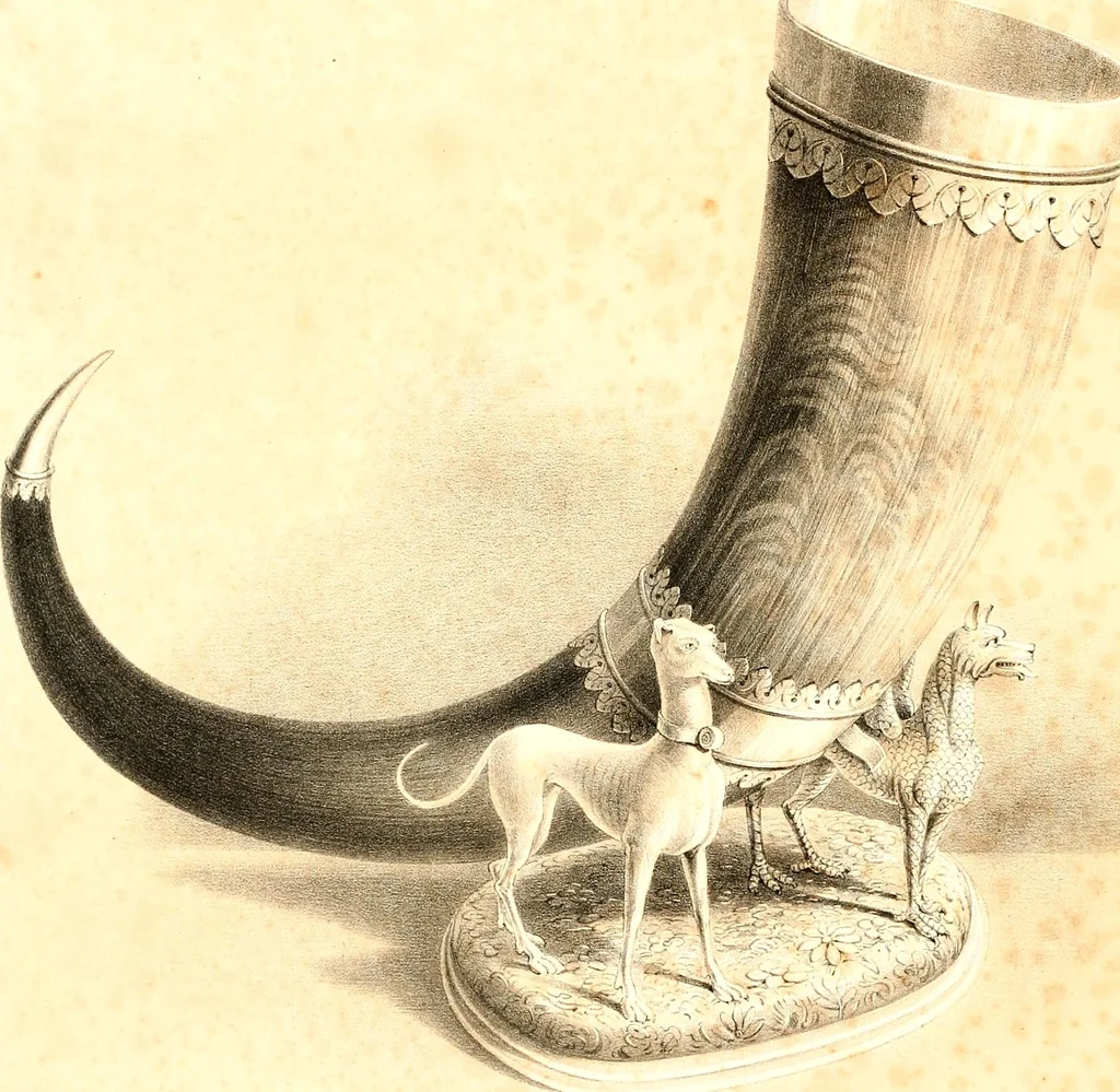 An illustration from Heraldic visitations of Wales and part of the Marches; between the years 1586 and 1613, under the authority of Clarencieux and Norroy, two kings at arms, 1846, leaf 8