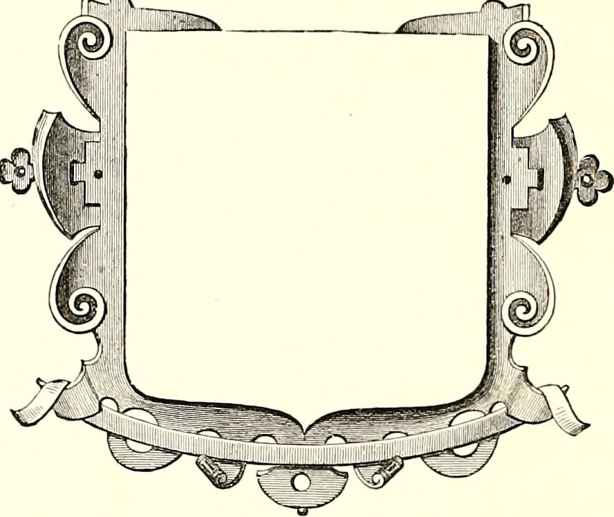An illustration from Heraldic visitations of Wales and part of the Marches; between the years 1586 and 1613, under the authority of Clarencieux and Norroy, two kings at arms, 1846, leaf 90