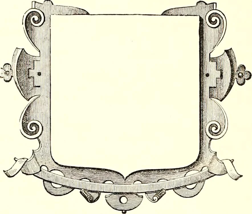 An illustration from Heraldic visitations of Wales and part of the Marches; between the years 1586 and 1613, under the authority of Clarencieux and Norroy, two kings at arms, 1846, leaf 98
