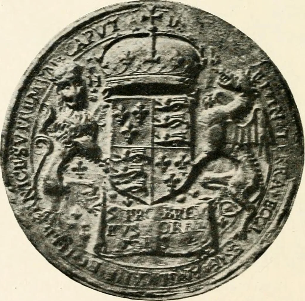 An illustration from Heraldry as art : an account of its development and practice, chiefly in England, 1907, leaf 104