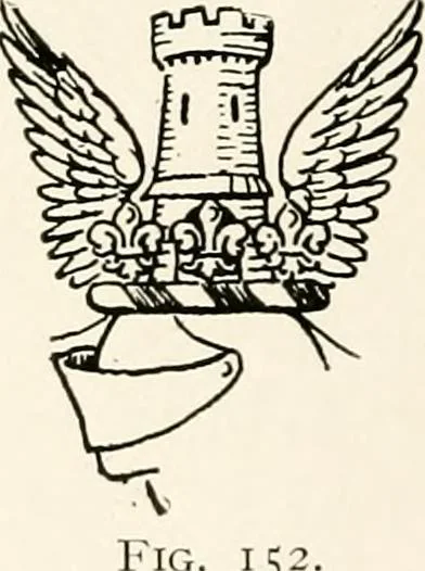 An illustration from Heraldry as art : an account of its development and practice, chiefly in England, 1907, leaf 152