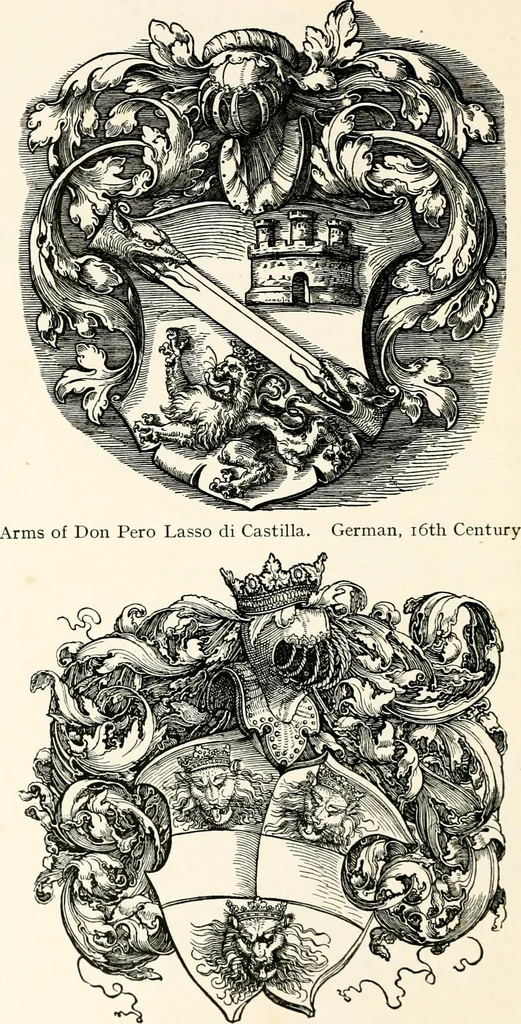 An illustration from Heraldry as art : an account of its development and practice, chiefly in England, 1907, leaf 158