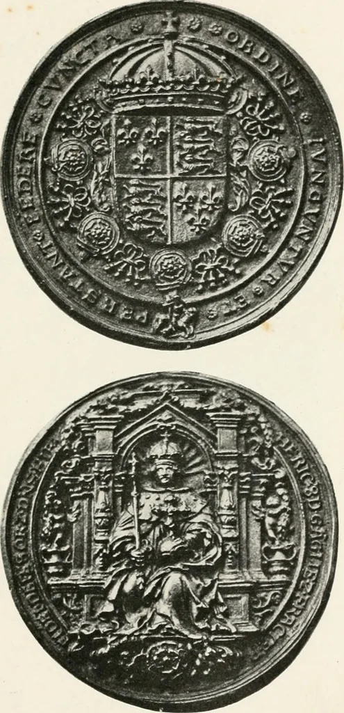 An illustration from Heraldry as art : an account of its development and practice, chiefly in England, 1907, leaf 173