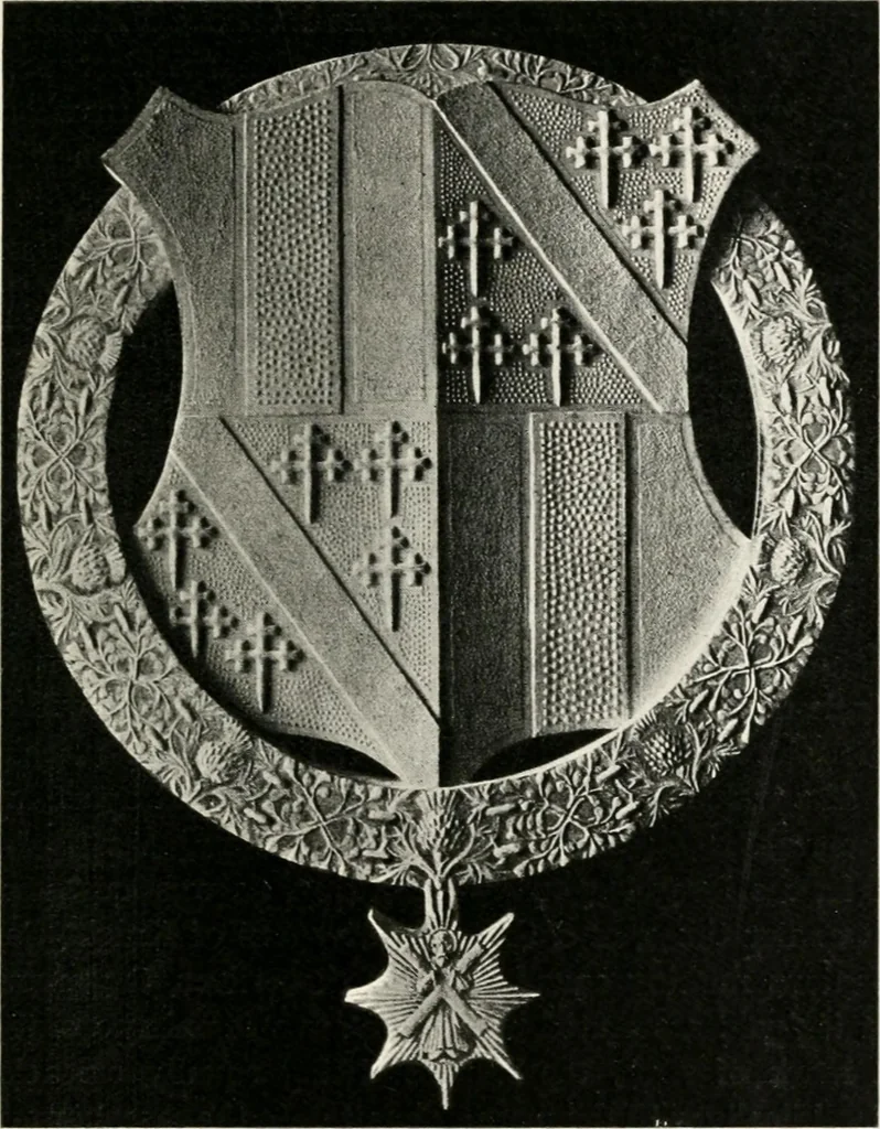An illustration from Heraldry as art : an account of its development and practice, chiefly in England, 1907, leaf 185