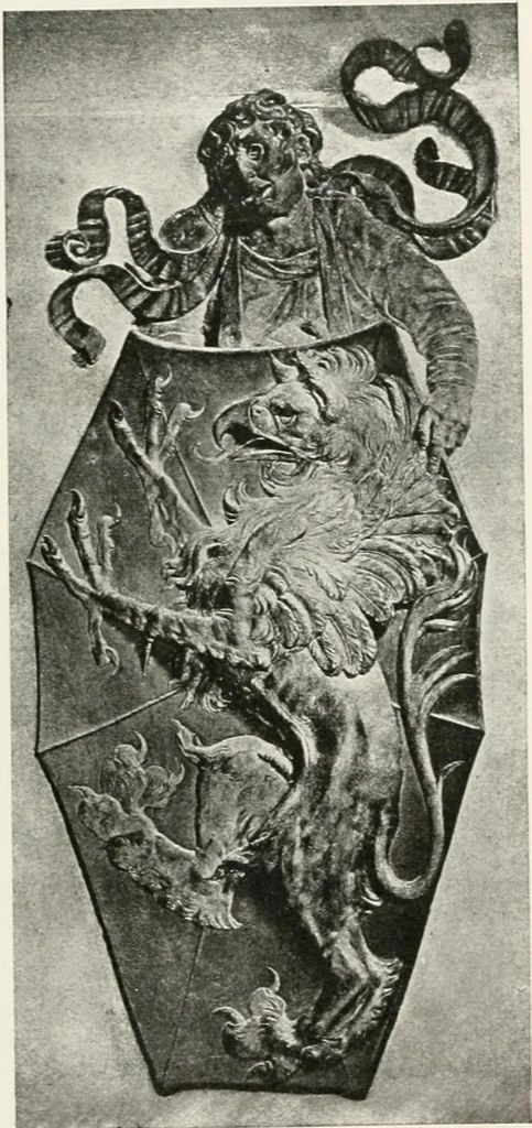 An illustration from Heraldry as art : an account of its development and practice, chiefly in England, 1907, leaf 213