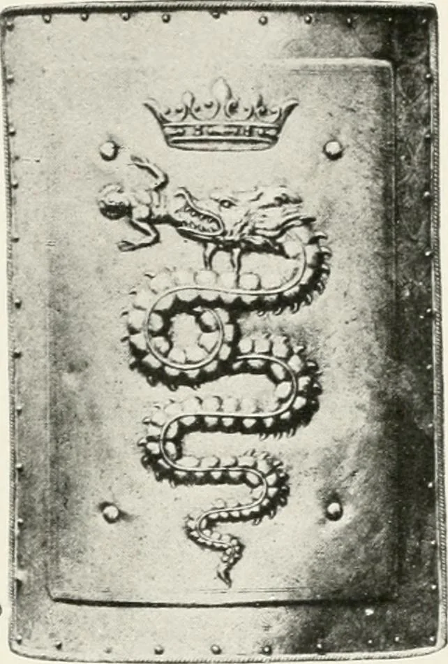 An illustration from Heraldry as art : an account of its development and practice, chiefly in England, 1907, leaf 219