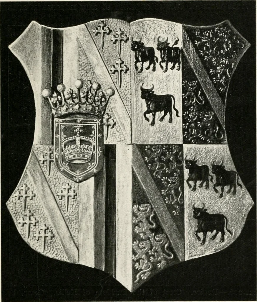An illustration from Heraldry as art : an account of its development and practice, chiefly in England, 1907, leaf 243