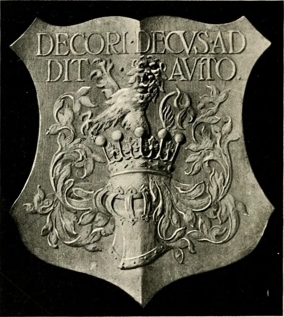 An illustration from Heraldry as art : an account of its development and practice, chiefly in England, 1907, leaf 244