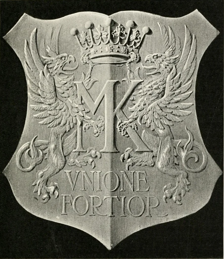 An illustration from Heraldry as art : an account of its development and practice, chiefly in England, 1907, leaf 245